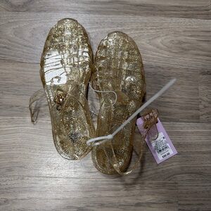 Gold Glitter Women's Jelly Sandals